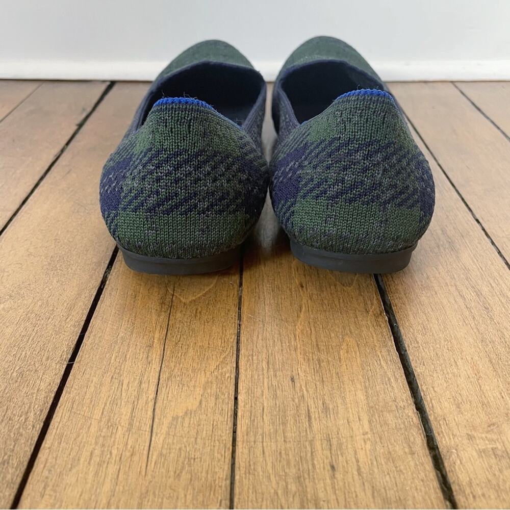 Rothy’s Rare Limited Edition Forest Tartan Plaid Loafers 7.5 Blue and Green - Picture 5 of 9